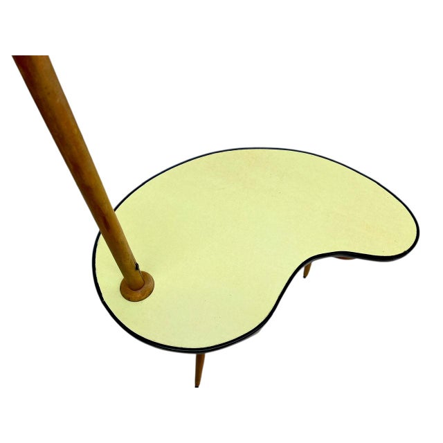 Vintage Kidney Table with Floor Lamp, France, 1950s For Sale - Image 6 of 16