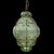 Large Vintage Italian Hand-Forged Iron and Green Venetian Glass Lantern Chandelier For Sale - Image 6 of 6
