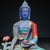 Vintage Liuli Glass Medicine Buddha Statue With Polychrome Decoration For Sale - Image 9 of 9