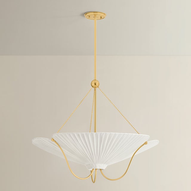 Hudson Valley Lighting Hudson Valley Lighting Gerhard 28 in. 3 Light Pendant in Aged Brass Finish For Sale - Image 4 of 11