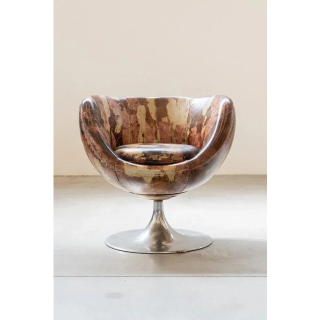 Set of Swivel Armchairs in Leather, 2000s For Sale - Image 4 of 18