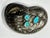 Metal Vintage Native American, Claw Turquoise and Sterling Silver Belt Buckle For Sale - Image 7 of 10