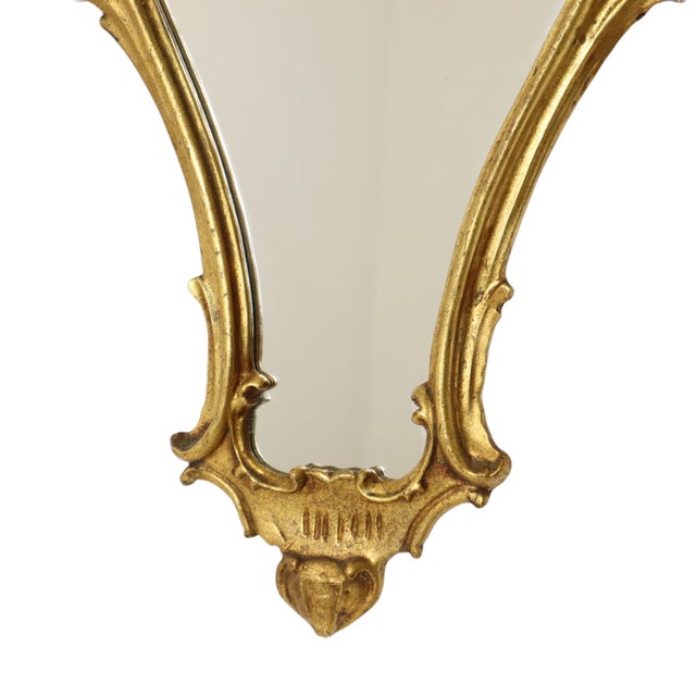 Baroque Style Gilt Crested Mirror, 1950s For Sale - Image 6 of 15