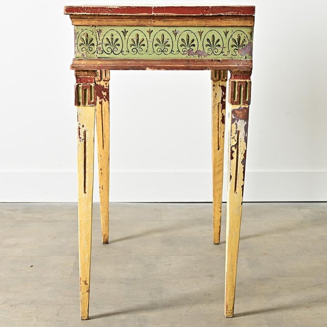 Yellow Italian 18th Century Painted Console Table For Sale - Image 8 of 13