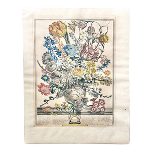 1960s Robert Furber “March” Floral Calendar Vintage Print