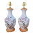 Vintage Asian Porcelain Bird and Plum Blossom Table Lamps - a Pair For Sale