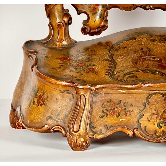 Venetian Carved and Painted Vanity Mirror For Sale - Image 10 of 16