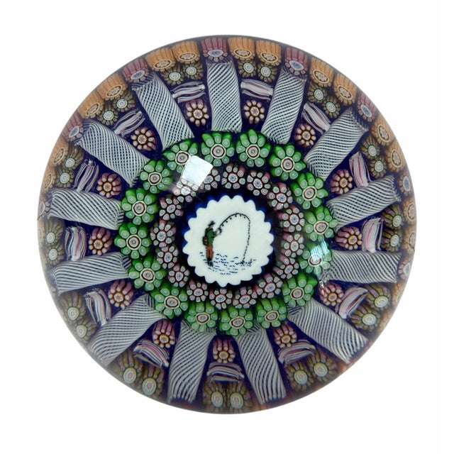 1990s Limited Edition Perthshire Millefiori Fisherman Paperweight For Sale - Image 5 of 6