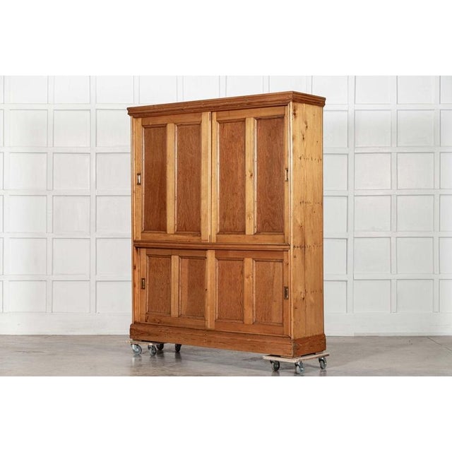 Late 19th Century Large 19th Century English Pine Housekeepers Cabinet, 1890 For Sale - Image 5 of 18