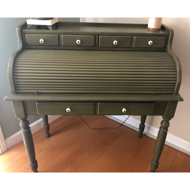 Early American Ethan Allen Rolltop Desk Chairish