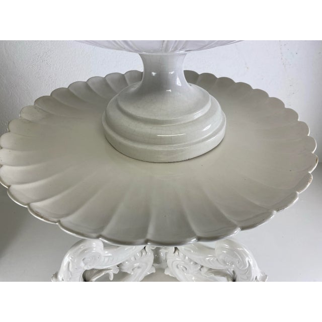 Rococo Magnificent Italian Mid Century Blanc De Chin Rococo Style Sculptural Planter For Sale - Image 3 of 12