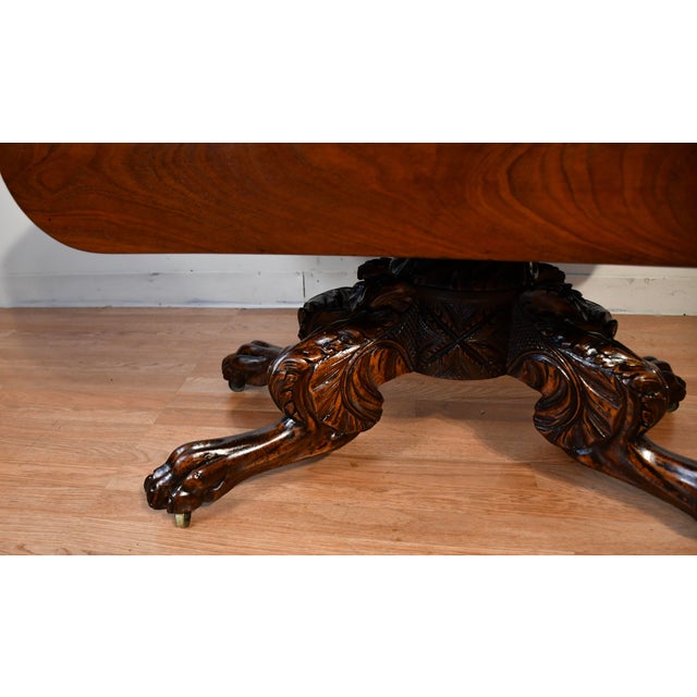 1890s Antique American Empire Mahogany Drop-Leaf Breakfast Table For Sale - Image 11 of 18