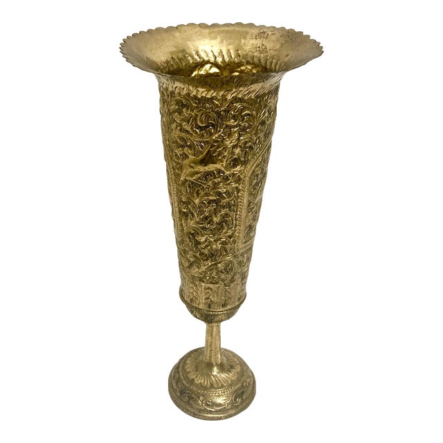 Early 20th Century Anglo Indian Brass Vase For Sale