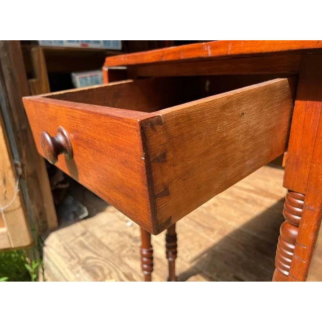 Federal Style Solid Cherry Drop-Leaf Table 19th Century For Sale In Washington DC - Image 6 of 12
