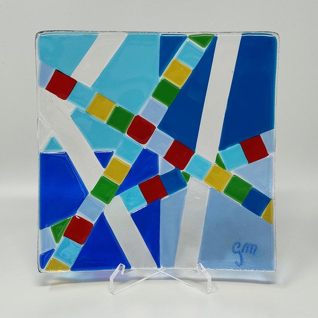1970s Mid-Century Modern Geometric Murano Glass Vide-Poche by GM for Albatros, 1970s For Sale - Image 5 of 9