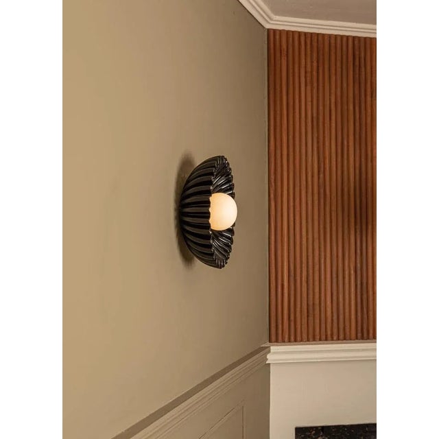 Not Yet Made - Made To Order Ostro Black Ceramic Wall Sconce by Simone & Marcel For Sale - Image 5 of 7