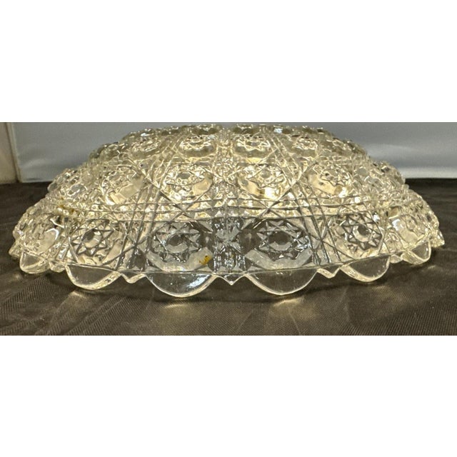 The Antique Westmoreland Lacy Daisy 9” Serving Bowl #909 Glass Salt Cellar Dip is a beautifully made piece of glassware...