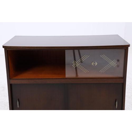 Mid-Century Chest of Drawers with Glass Sliding Doors For Sale - Image 9 of 16