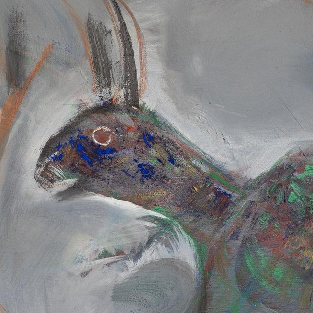 Jordi Samsó, Figures and Hare Abstract Figuration, Oil Painting For Sale - Image 4 of 13