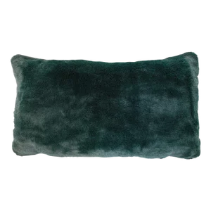 Green Forest Faux Fur Lumbar Pillow