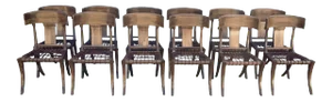 Walnut Mid Century Style Klismos Dining Chairs Set of 12