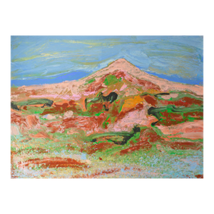 1980s Abstract Acrylic Landscape by Harry Hilson