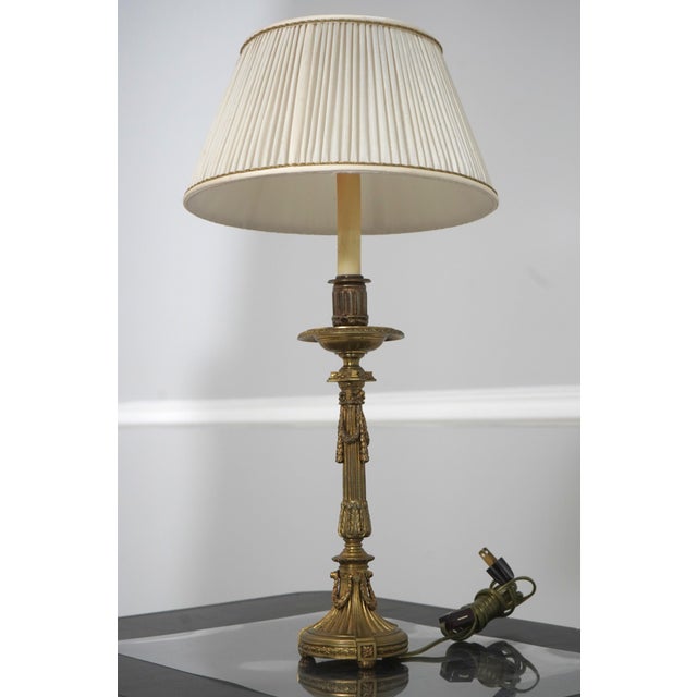 French 19th Century French Gilt Bronze Converted Table Lamps - a Pair For Sale - Image 3 of 15