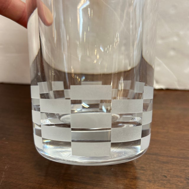 Postmodern Christolfle Sterling and Crystal Etched Decanter Signed For Sale - Image 3 of 11