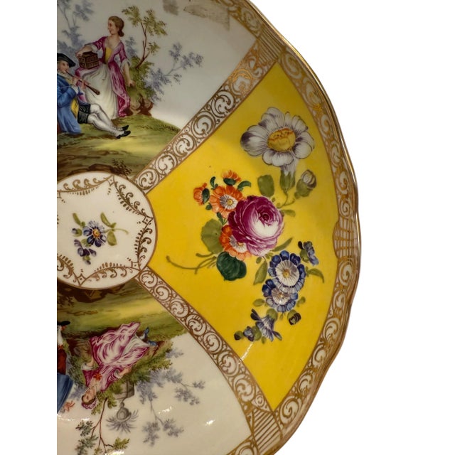 19th Century 19th Century Hand Painted Meissen Style Porcelain Bowl For Sale - Image 5 of 7