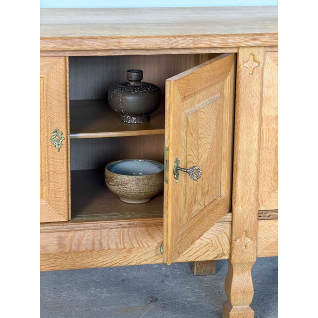 Brutalist Danish Oak Sideboard, 1960s For Sale - Image 4 of 10