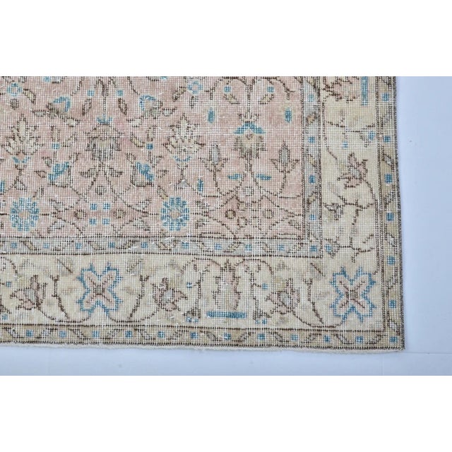 Oushak Anatolian Beige Carpet For Sale - Image 9 of 10