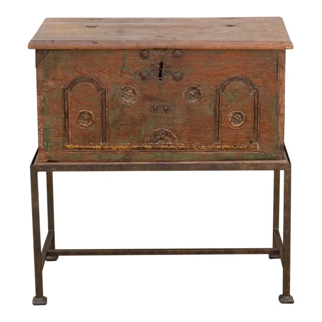 19th Century Teak Cash Box End Table For Sale