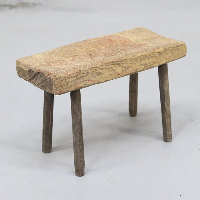 Rustic Antique Rustic Farmhouse Wabi Sabi Stool or Side Table For Sale - Image 3 of 10