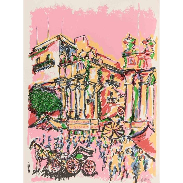 Piero Gauli, The Five Markets in Palermo, 1970s, Screen Print on Paper For Sale - Image 3 of 3