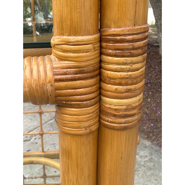 Bamboo Rattan Etagere Shelving Unit For Sale - Image 9 of 10