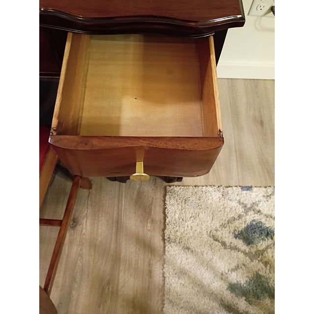 Vintage Solid Wood Desk With Chair For Sale - Image 11 of 18