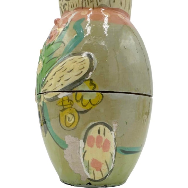 Blue Vintage Easter Bunny Rabbit Nesting Dolls Midwest Importers Wooden Matryoshka For Sale - Image 8 of 13