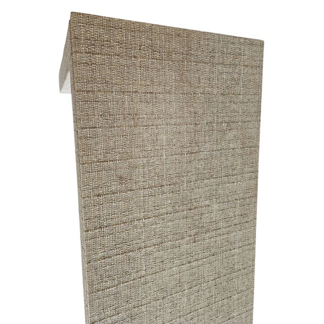 1970s Vintage Grass Cloth Parson Hall Table Console Mid Century Floating Top For Sale - Image 11 of 12