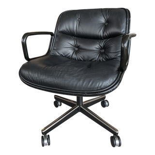Blacked Out Charles Pollock Executive Desk Office Chair for Knoll Furniture For Sale