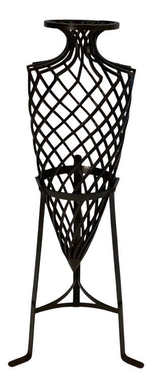 Wrought Iron Grecian Urn on Stand