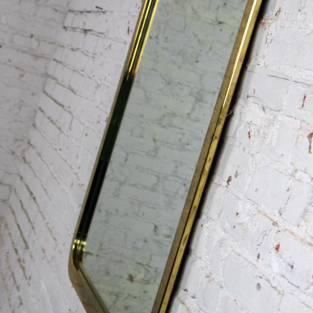 Late 20th Century Modern Wall Mirror by Milo Baughman for Thayer Coggin Brass Lamé Shape Frame For Sale - Image 9 of 18