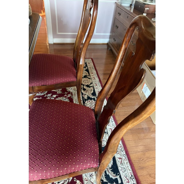 Brown 1980s Cherry Dining Chair Set For Sale - Image 8 of 8
