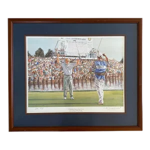 Pga Golf Tournament Autographed Lithograph, Certified Sports Memorabilia