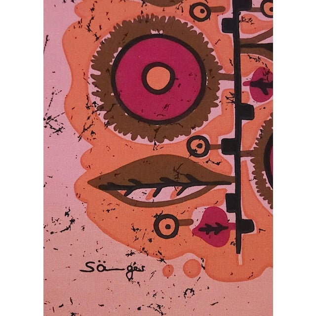 Mid-Century Modern Mid-Century German Pop Art Screen-Printed Wall Hanging by Traute Sänger, 1970s For Sale - Image 3 of 4