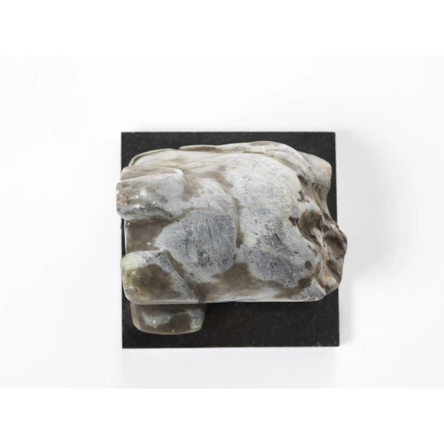 Gray Signed Carved Marble Sculpture of Dog For Sale - Image 8 of 9