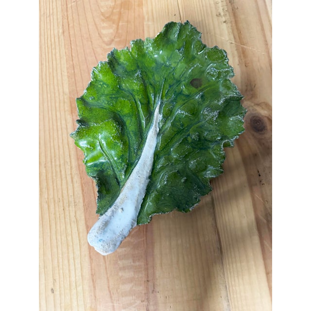 Pair of exciting Cabbage Leaf Dishes with great detail and very strong presence. Reminiscent of traditional Portuguese...