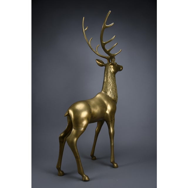 Hollywood Regency Brass Deer attributed to Maison Jansen, 1970s For Sale - Image 3 of 18