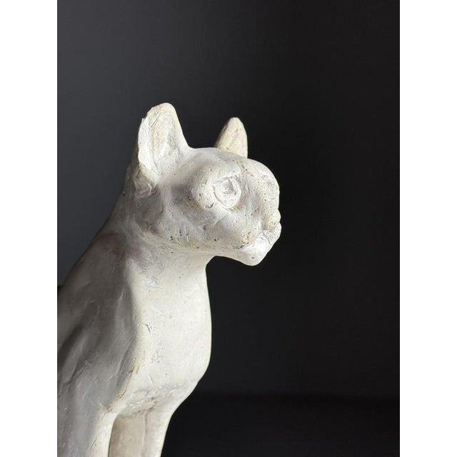 20th Century Plaster Statue of Cat For Sale - Image 5 of 11
