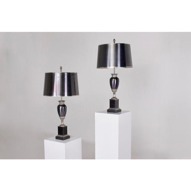Mid-Century Modern Baluster Lamps in Bronze from Maison Charles, 1970s, Set of 2 For Sale - Image 3 of 15