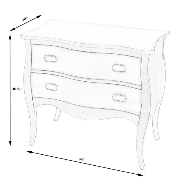 Spritely Home Accent Furniture Rochelle 2 Drawer Chest, White For Sale - Image 4 of 9